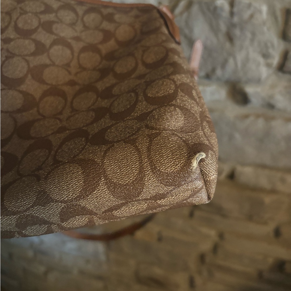 Coach Tan and Brown Signature Crossbody Bag - Picture 14 of 16
